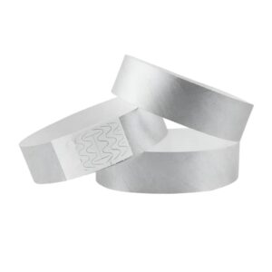 pulsera tyvek plateada